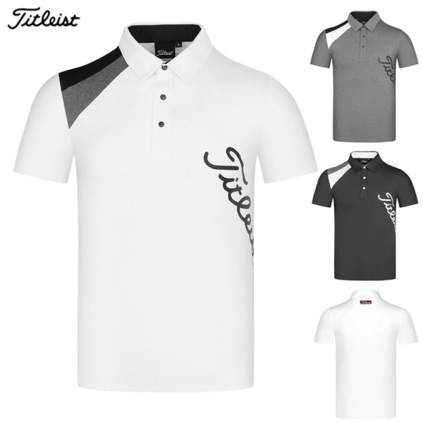titleist 골프 3종 남성 쓰리톤 포인트 기능성 반팔 카라 티셔츠