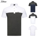 titleist 골프 3종 남성 기능성 반팔 카라 티셔츠