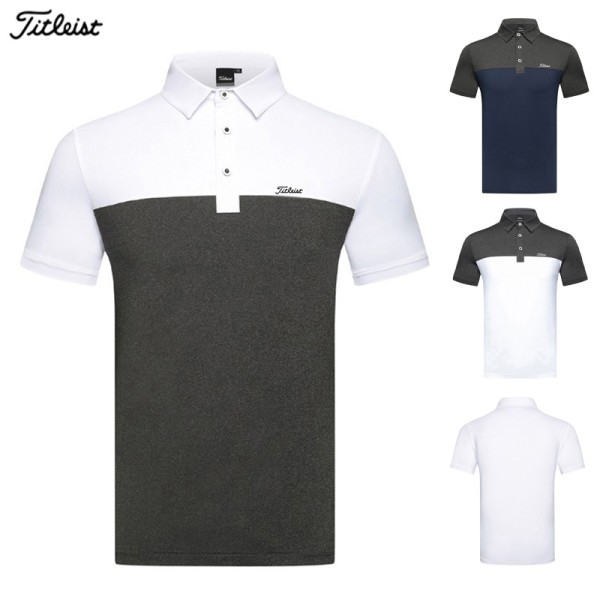 titleist 골프 3종 남성 기능성 반팔 카라 티셔츠