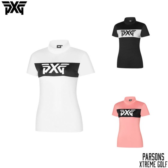 PXG 골프 3종 여성 기능성 목폴라 반팔 티셔츠