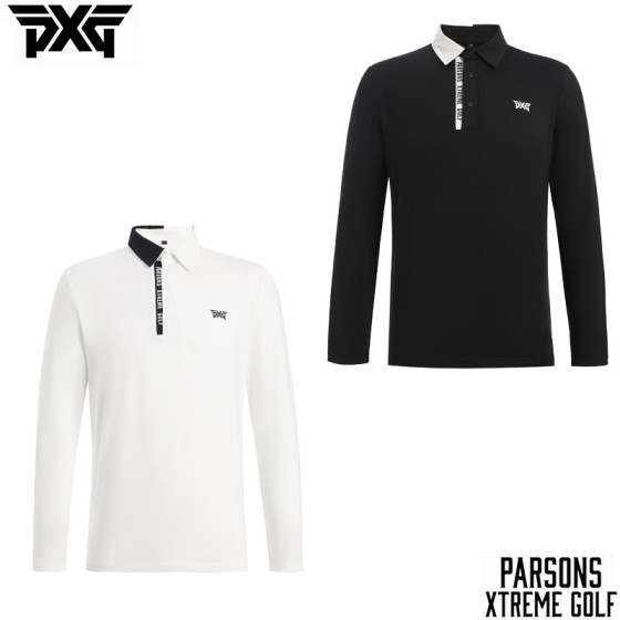 PXG 2종 남성 투톤 카라 긴팔 티셔츠