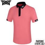 PXG 4종 남성 투톤 넥 카라 반팔 티셔츠