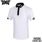 PXG 4종 남성 투톤 넥 카라 반팔 티셔츠