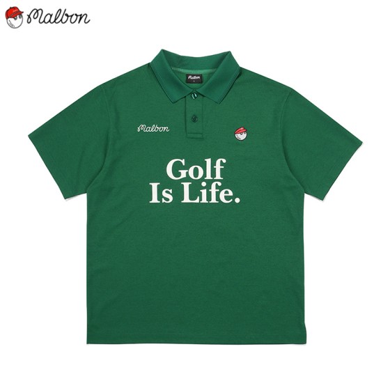 malbon 남성 골프 반팔 카라 티셔츠